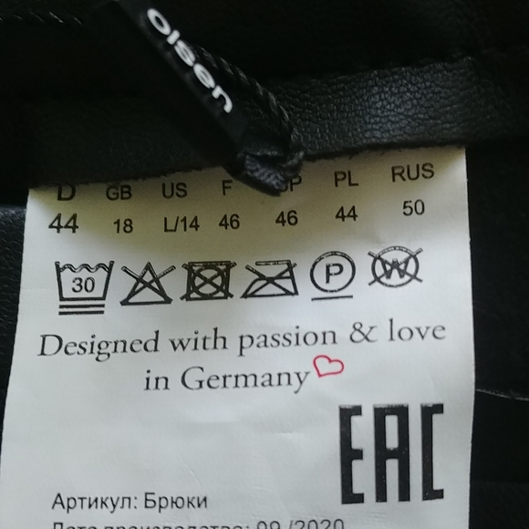 NWT, "OLSEN" BLACK PANTS, SIZE 44/ US L - Picture 10 of 13